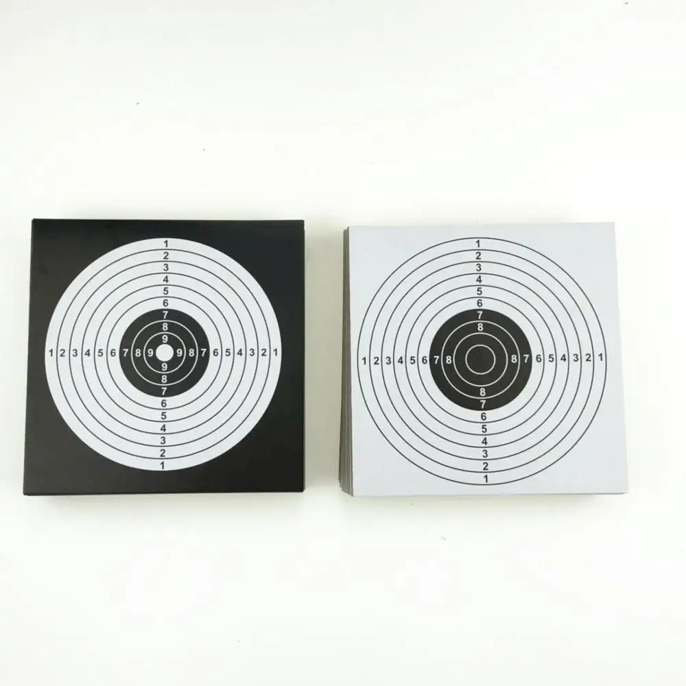 5 tipos de papel de objetivo, 14x14cm, alta calidad, Rifle de aire, pistola de tiro, objetivo de práctica, accesorio de Paintball, 100 Uds. - imagen 3