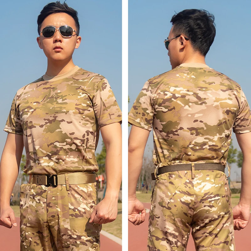 Camiseta de camuflaje táctico para hombre, camisa transpirable de secado rápido para combate, caza, senderismo, escalada, nuevo estilo - imagen 4