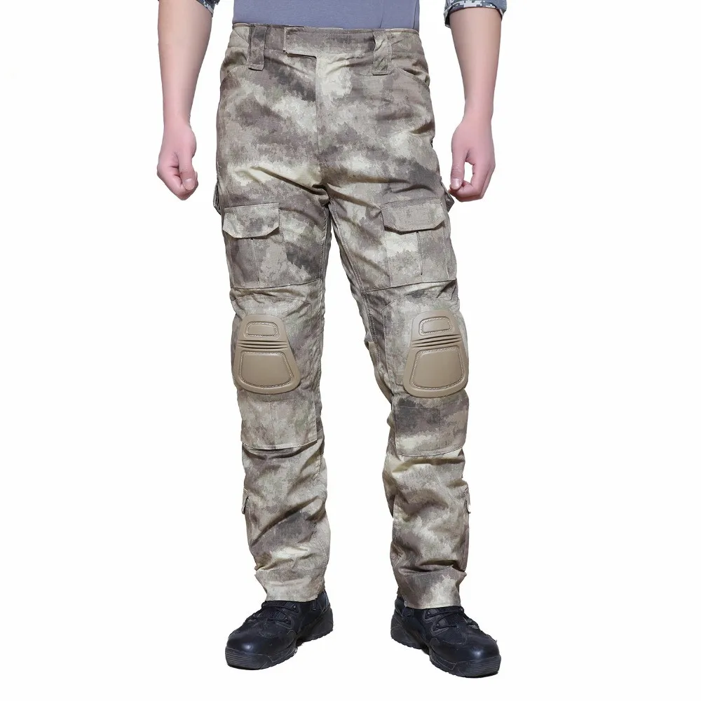 Pantalones de camuflaje con rodilleras para hombre, pantalón largo táctico de entrenamiento militar, al aire libre para senderismo y caza, para primavera y otoño - imagen 2