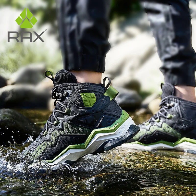 RAX-zapatos de senderismo para hombre, zapatillas impermeables para exteriores, zapatos de Trekking para mujer, botas de caza para acampar y escalar, transpirables - imagen 3