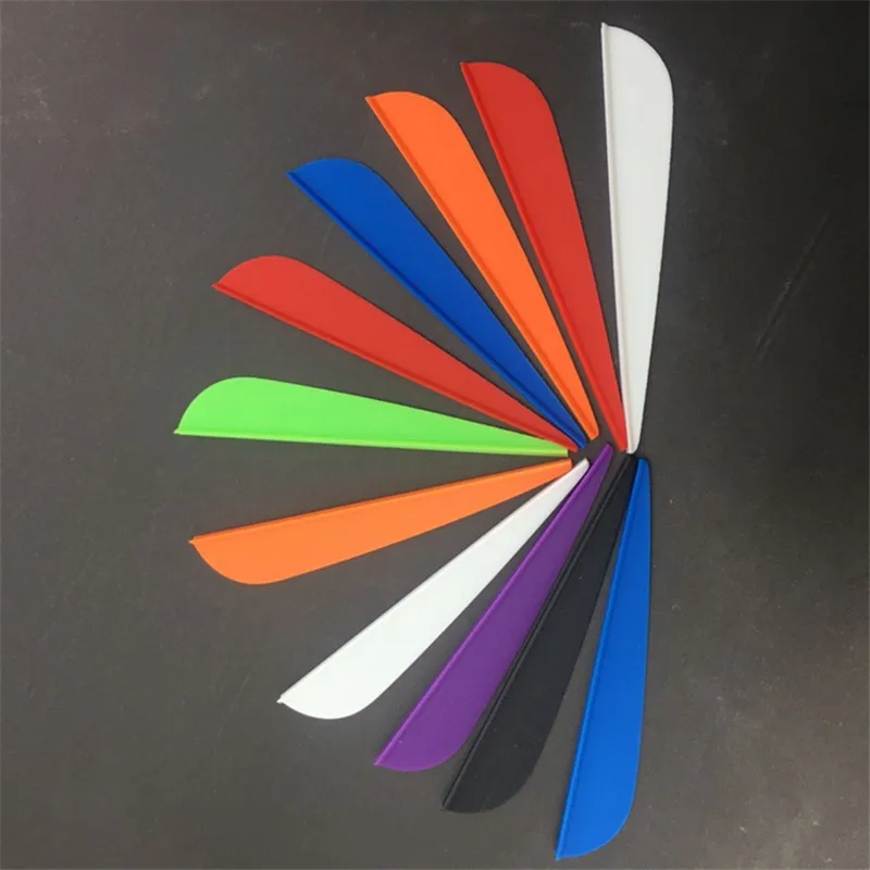 Pluma de flecha de tiro con arco, accesorios de paletas de plástico de 3 pulgadas, eje de flecha, bricolaje, arco compuesto de caza, 60 uds. - imagen 2