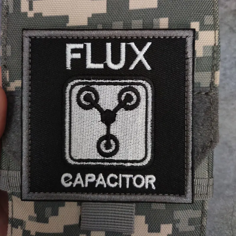 Condensador de flujo de espalda a futuro, parches bordados, insignia táctica para ropa, mochila, chaleco, apliques DIY - imagen 4