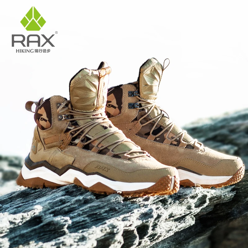 RAX zapatos de senderismo para hombre, zapatillas impermeables para exteriores, botas de Trekking de piel de vaca para mujer, zapatillas de deporte para senderismo, caza, escalada, caminar y viajar - imagen 3