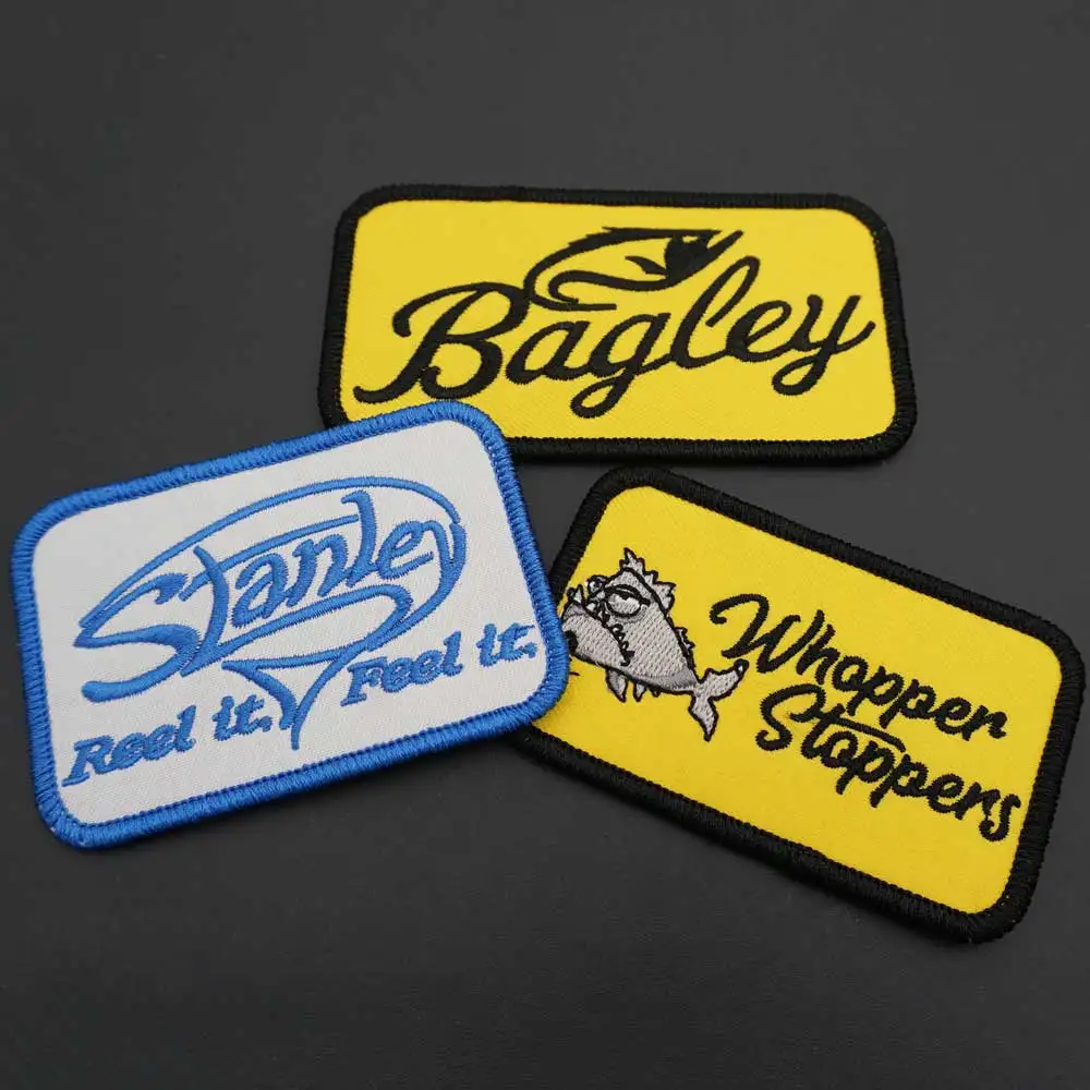 Bagley Fish Rebel Company parches bordados Merrow Border Hook & Loop Back Badge para ropa, accesorios para sombreros - imagen 2