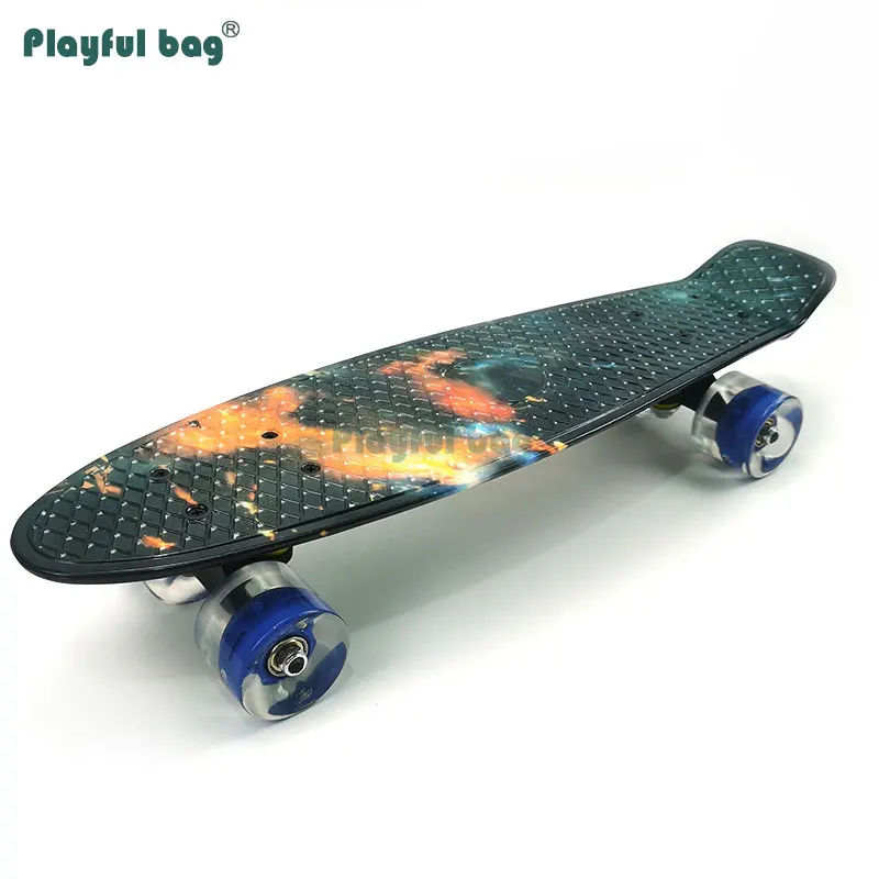 Playful Bag-monopatín de plástico duradero para niños, monopatín de cuatro ruedas de 22 pulgadas, monopatín de un solo balancín, AMA40 - imagen 4