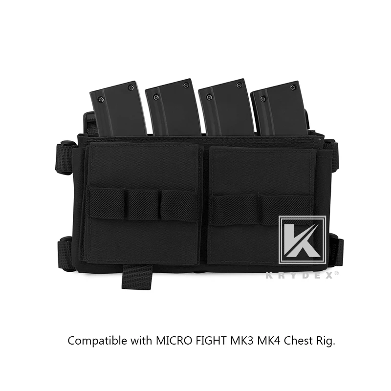 KRYDEX-bolsa para guardar revistas, accesorio para Glock MP5, negro, estilo Spiritus, cuádruple, elástica, 7,25x4 pulgadas - imagen 4