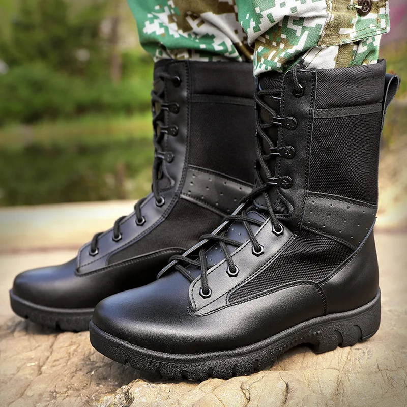 Botas tácticas de combate para hombres y mujeres, zapatos militares de alta calidad, ligeros, transpirables, antideslizantes, para entrenamiento de senderismo, 37-46 - imagen 4