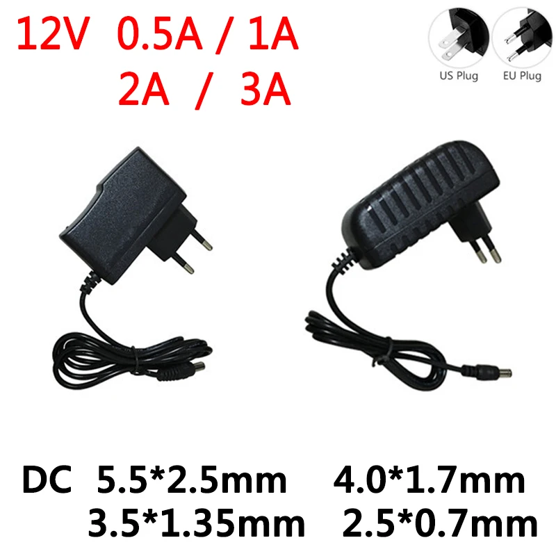 Adaptador de corriente para cámara CCTV, Cargador/adaptador de corriente de 12 V, AC 100-240V DC 12 V 0.5A 0.8A 1A 1.5A 2A 3A, 1 Uds.