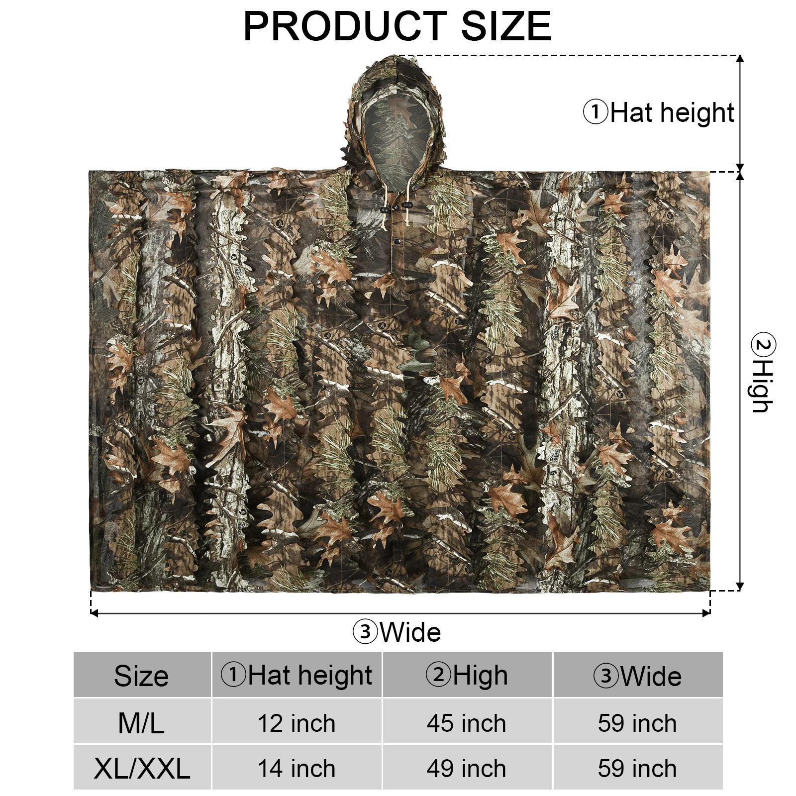Protección solar al aire libre árbol 3D hoja de arce camuflaje biónico caza pesca Ghillie traje transpirable resistente al desgaste capa de juego CS - imagen 4