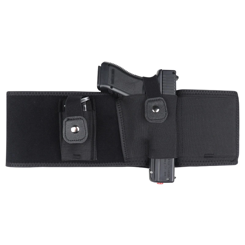 Cinturón de pistolera táctica, funda oculta portátil, cintura oculta, cinturón elástico para pistola Glock, tiro, teléfono, revista - imagen 3