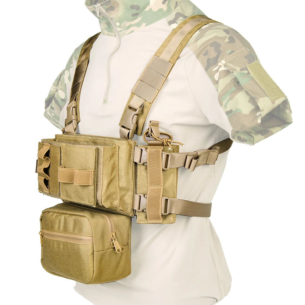 Tactifans-chaleco táctico para el pecho MK3, con bolsa de caída, arnés en H, MOLLE, M4, AK, revistas, inserto de nailon, accesorios de caza para Airsoft - imagen 2
