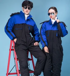 Mono grueso y cálido para invierno, mono de trabajo, ropa de taller para reparadores de hombres, pesca al aire libre, monos de almacenamiento en frío, 9 colores