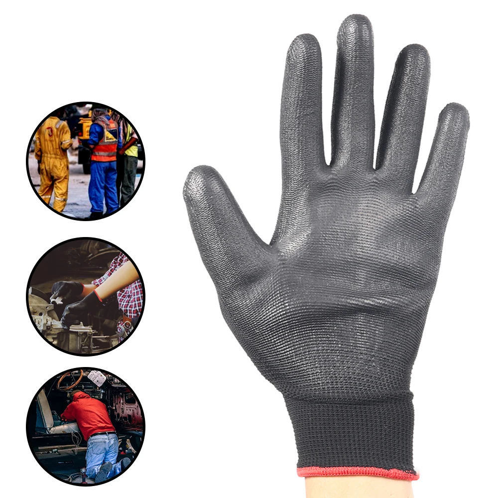 Guantes de trabajo recubiertos de seguridad, guantes de PU y guantes de trabajo mecánicos con revestimiento de Palma, herramientas de reparación de carpintero - imagen 3
