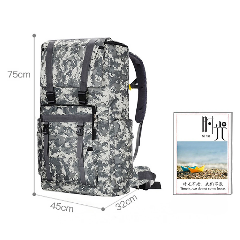 Mochila táctica de camuflaje para hombre, bolsa grande de 120L, impermeable, para exteriores, equipaje de asalto, deporte, senderismo, Camping, viaje - imagen 4