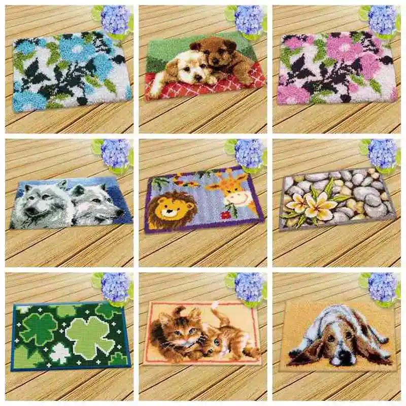 Prajna-gancho de pestillo para cojín, Kit de alfombra de animales, bordado, costura, ganchillo, almohadas, accesorios DIY, punto de cruz - imagen 2