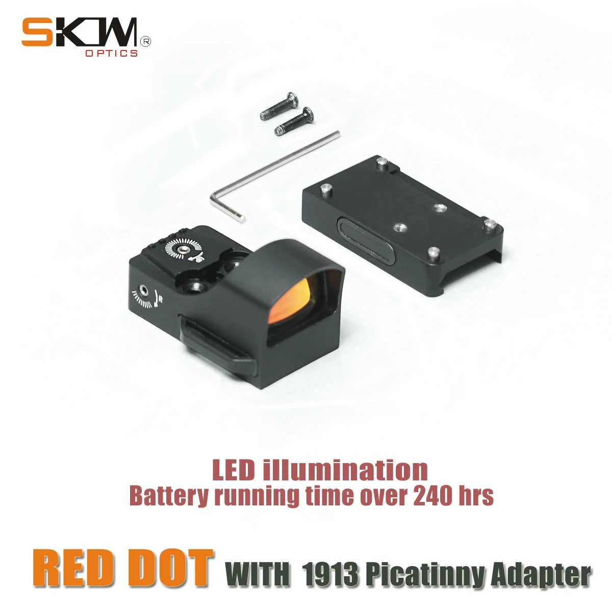 Alcance táctico AK, mira de punto rojo de 3 MOA, mira óptica AR SKWoptics