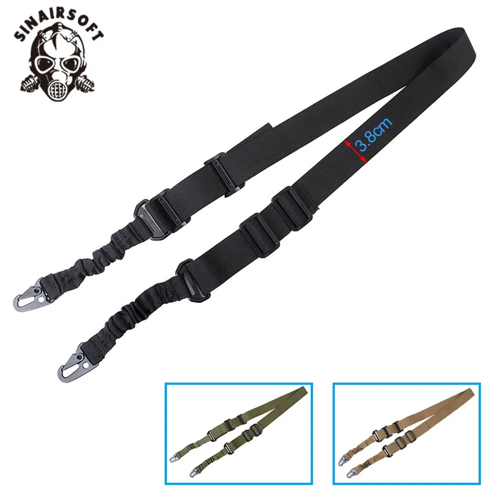 Correa de hombro para pistola táctica de 2 puntos, cabestrillo para Rifle al aire libre con hebilla de Metal QD, cinturón para pistola de escopeta, accesorios para pistola de caza - imagen 2