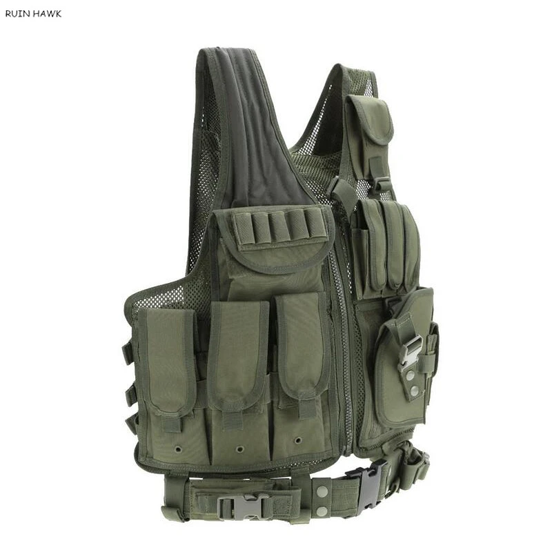 Ropa táctica de caza Molle, militar, Airsoft, Paintball, juego de guerra, armadura corporal, chaleco de armadura de policía del ejército - imagen 4