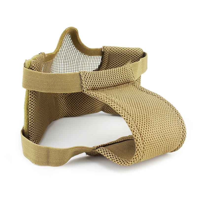 Mascarilla táctica de media cara para Paintball CS, máscara protectora de media cara, plegable, malla de acero de bajo carbono, para tiro, militar, caza - imagen 5