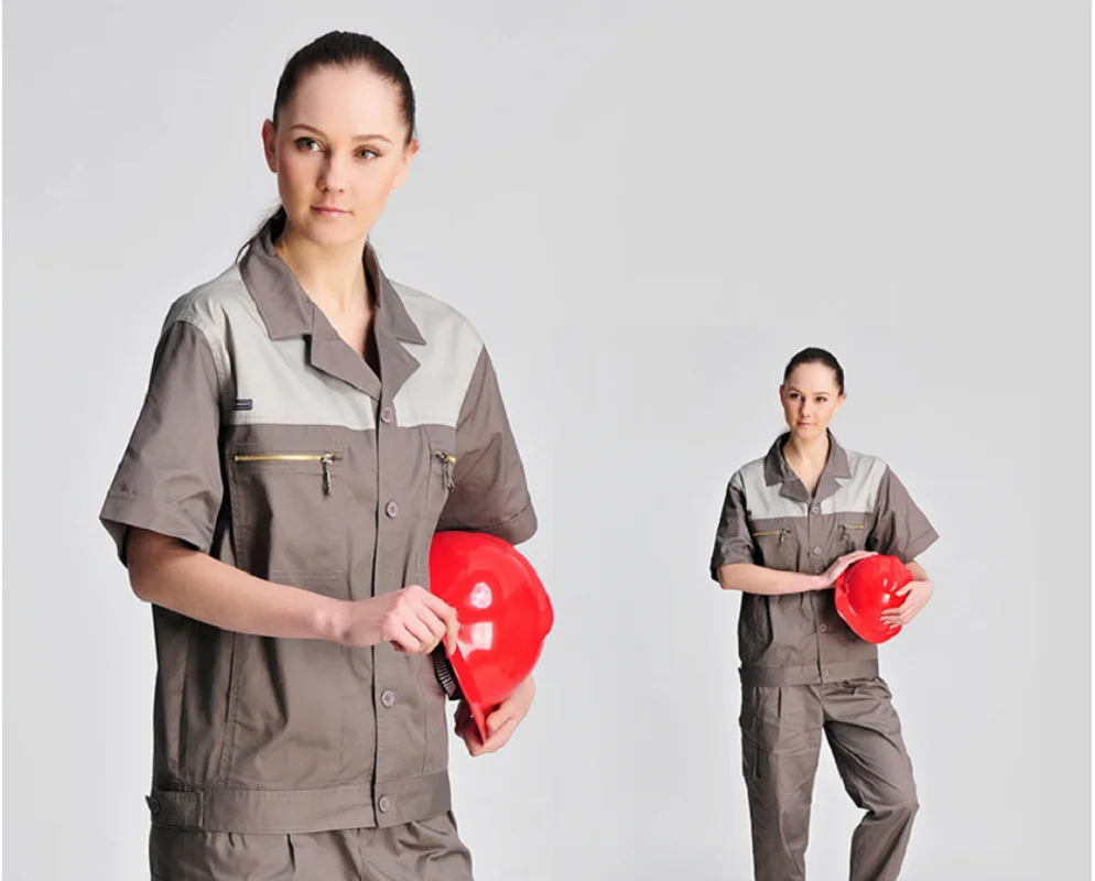 Conjunto de ropa de trabajo para hombre, monos resistentes al desgaste, traje de portero, taller de fábrica, uniformes de trabajo de reparación de automóviles mecánica, color de contraste - imagen 3