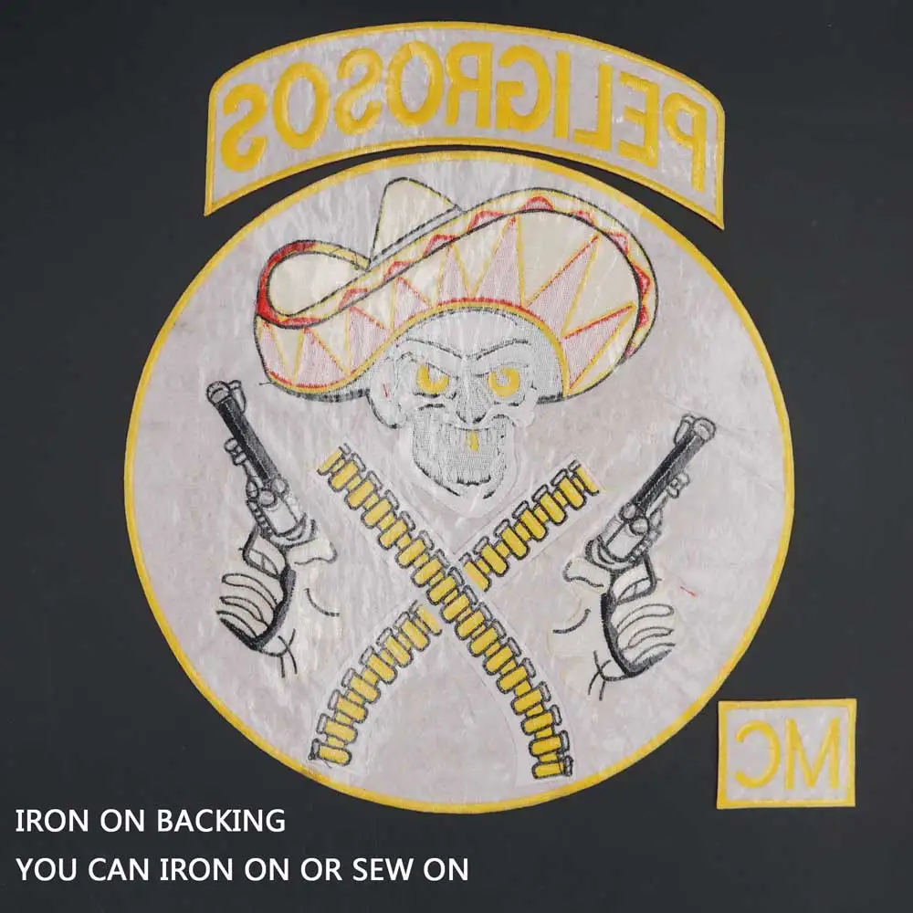 Pelgrosos-Parche grande Denver MC para motocicleta, bordado de locomotora, insignia, tela, chaqueta de cuero, decoración - imagen 4