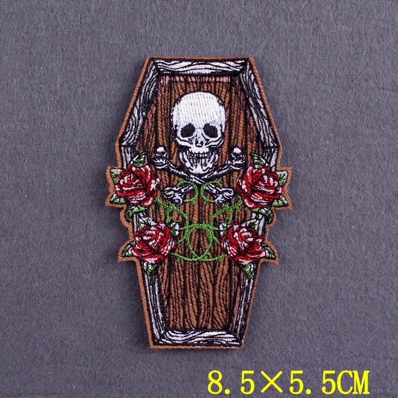 Parche bordado gótico para ropa, parches termoadhesivos de calavera para ropa, decoración de apliques de insignias en la mochila - imagen 3