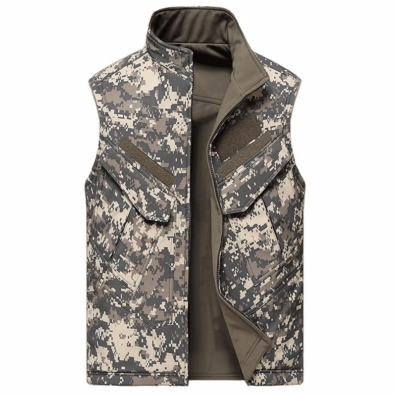 Chaleco Reversible de camuflaje, chaqueta sin mangas, abrigo para exteriores, caza, pesca, deportes, doble cara, Tops de concha suave - imagen 4