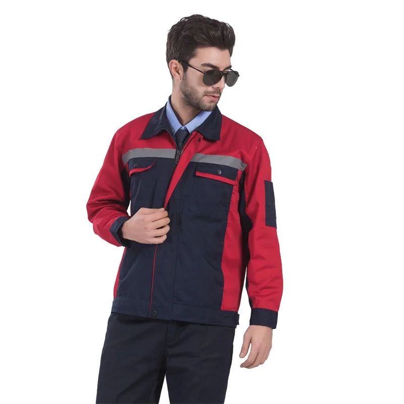 Ropa de trabajo de primavera para hombre y mujer, chaqueta + Pantalones, taller mecánico, fábrica, reparadores de automóviles, uniforme de mono de trabajador duradero - imagen 3