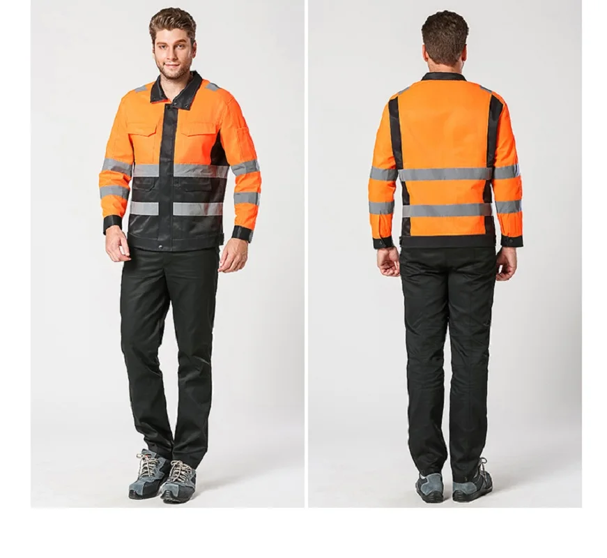 Mono con rayas reflectantes, uniformes de trabajo, impermeable, servicio de protección laboral, traje impermeable para administración de carreteras - imagen 4