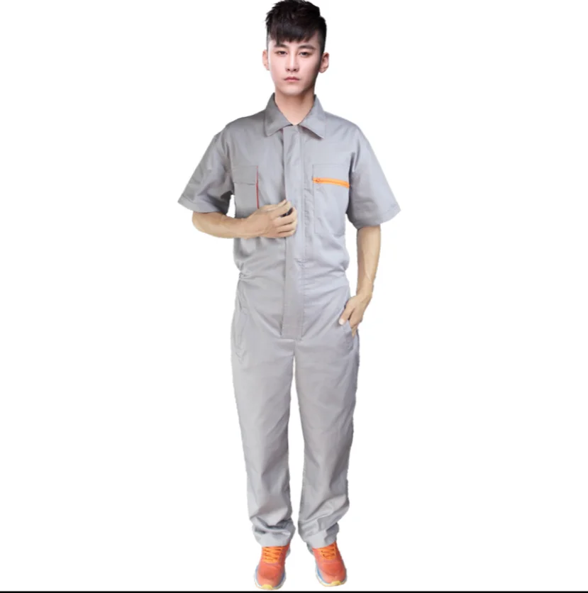 Monos de trabajo de verano, traje para hombre, resistente al desgaste, transpirable, taller de fábrica, servicio de reparación de automóviles, uniforme de trabajo 4XL - imagen 4