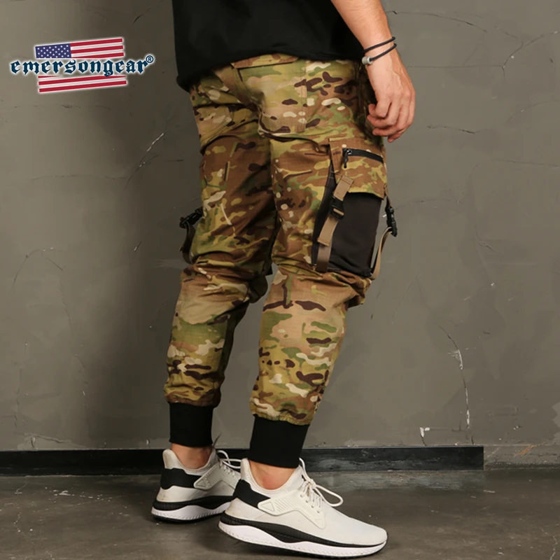 Emersongear-Pantalones tácticos para correr, pantalón con banda en el tobillo, Camoflage táctico, cintura estirada, Wargame, caza, Camping - imagen 5