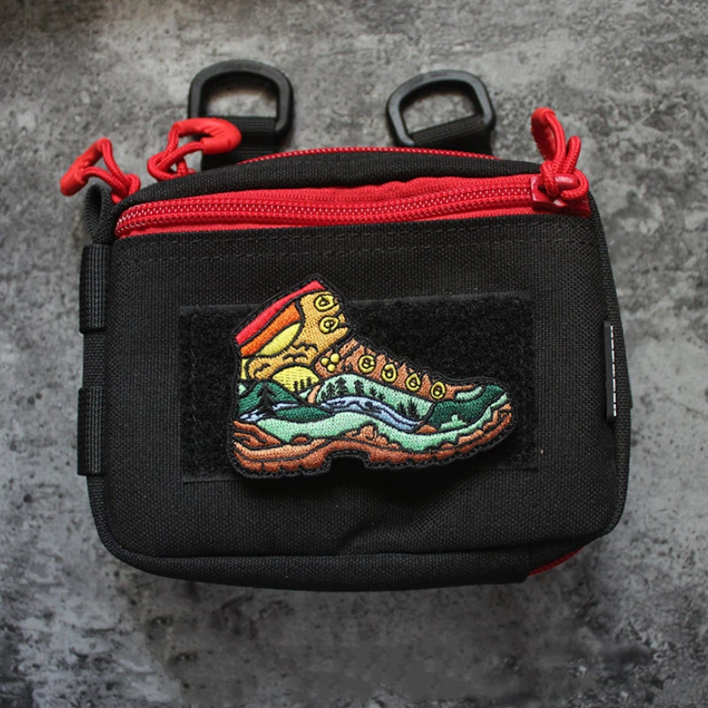 Zapatos de senderismo Explorer, parche bordado completo con brazalete táctico de paisaje de jungla alpina, insignia DIY para ropa de mochilero - imagen 5