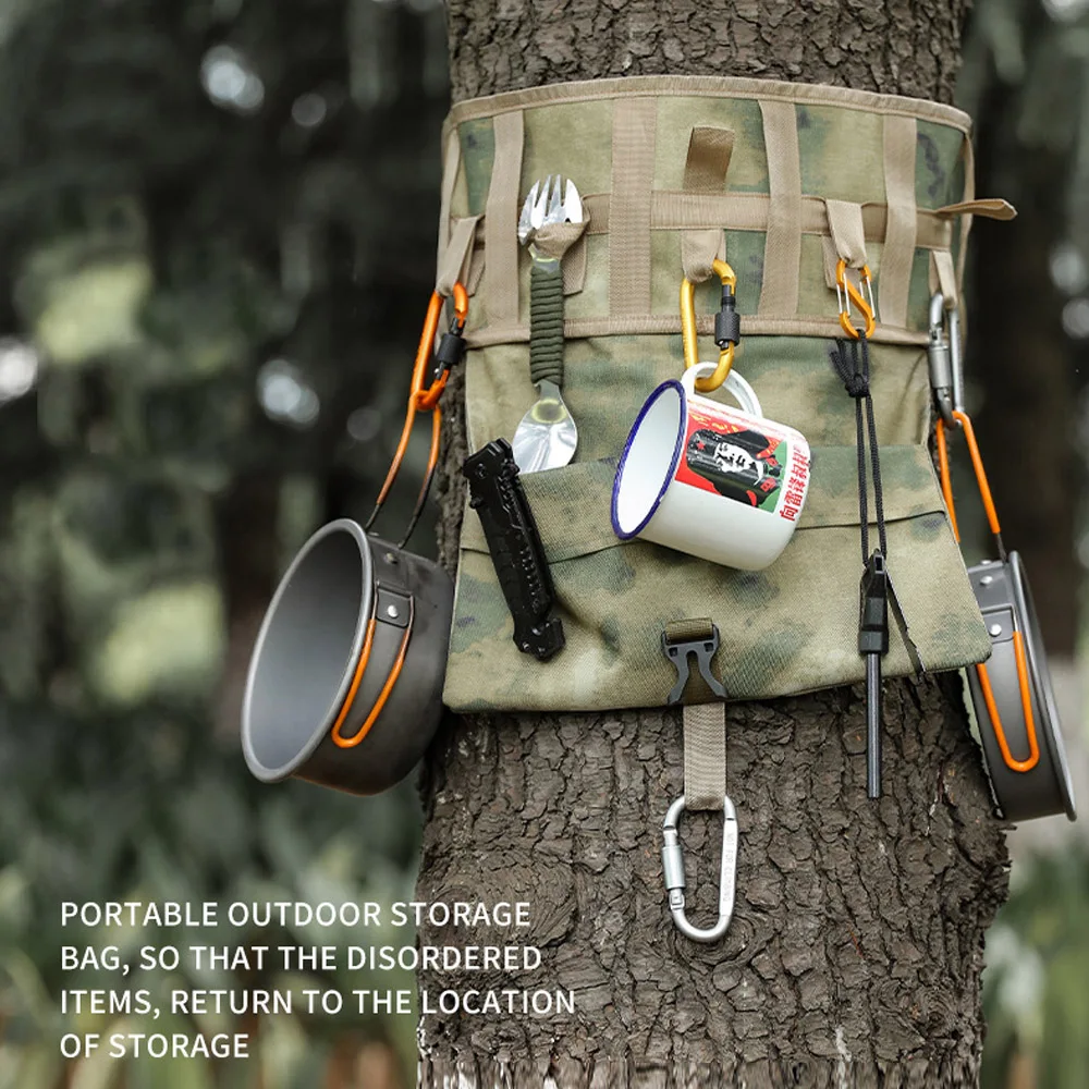 Bolsa colgante táctica para árbol de suspensión, bolsa de almacenamiento de herramientas de Camping, nailon 600D, bolsa de caza de camuflaje de alta calidad - imagen 3