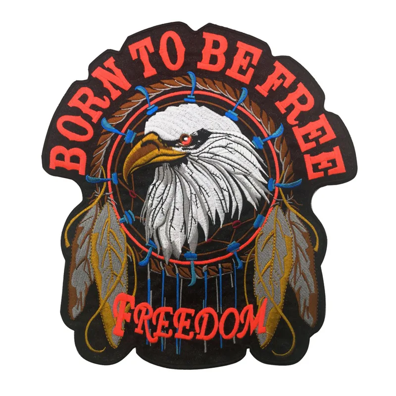 Parches grandes Extra bordados para ropa, insignias para montar en moto, modelo Águila, hechos a mano, novedad - imagen 2