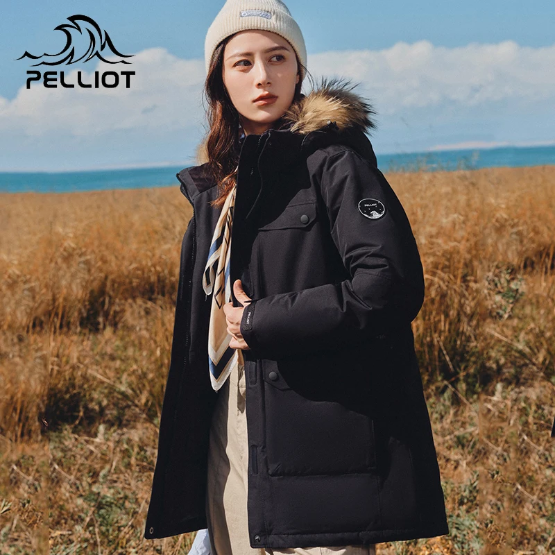Pelliot hombres invierno Casual cálido grueso impermeable chaqueta abrigo prendas de vestir femeninas sombrero a prueba de viento cortavientos camping senderismo abajo - imagen 2