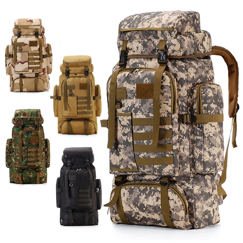 Mochila táctica militar de 80L para hombre, bolsa de viaje para deportes al aire libre, Molle, caza, Camping, senderismo - imagen 3