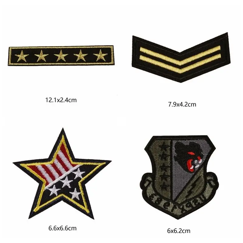 Parche bordado Sargent Chevron, insignia de rango de soldado del ejército militar, apliques de insignia de rayas, parches para chaqueta vaquera - imagen 3