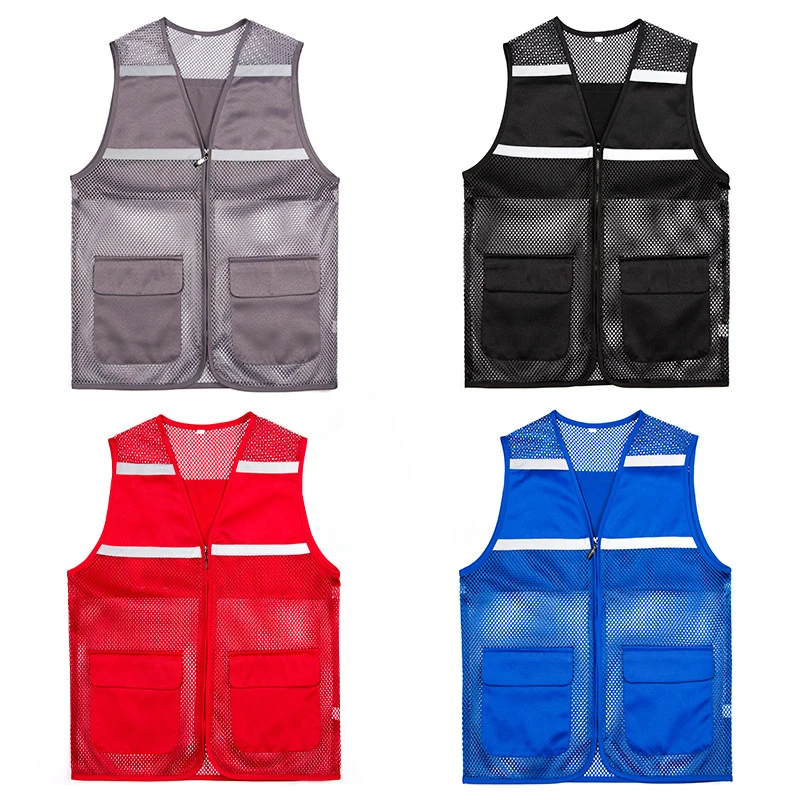 Chaleco de malla multibolsillo reflectante de alta visibilidad, Tops de seguridad para el trabajo al aire libre, Protector de seguridad para la construcción, chalecos de seguridad, chalecos de seguridad para trabajad - imagen 5
