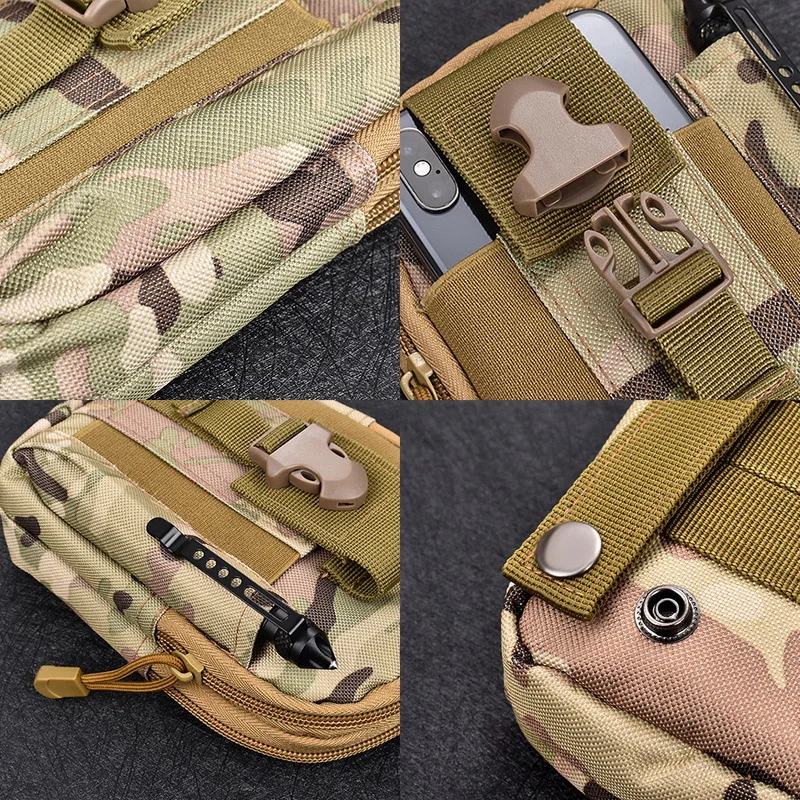 Bolsa táctica Molle para hombre, riñonera con cinturón, bolsillo pequeño, bolsa Militar para correr, viaje, Camping, pesca, herramientas de supervivencia - imagen 5