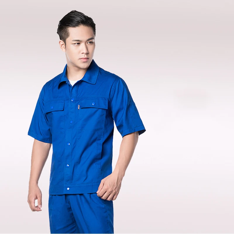 Ropa de trabajo de verano, monos 100% algodón, sección delgada, manga corta, servicio de seguro laboral, taller de fábrica, herramientas resistentes al desgaste - imagen 5