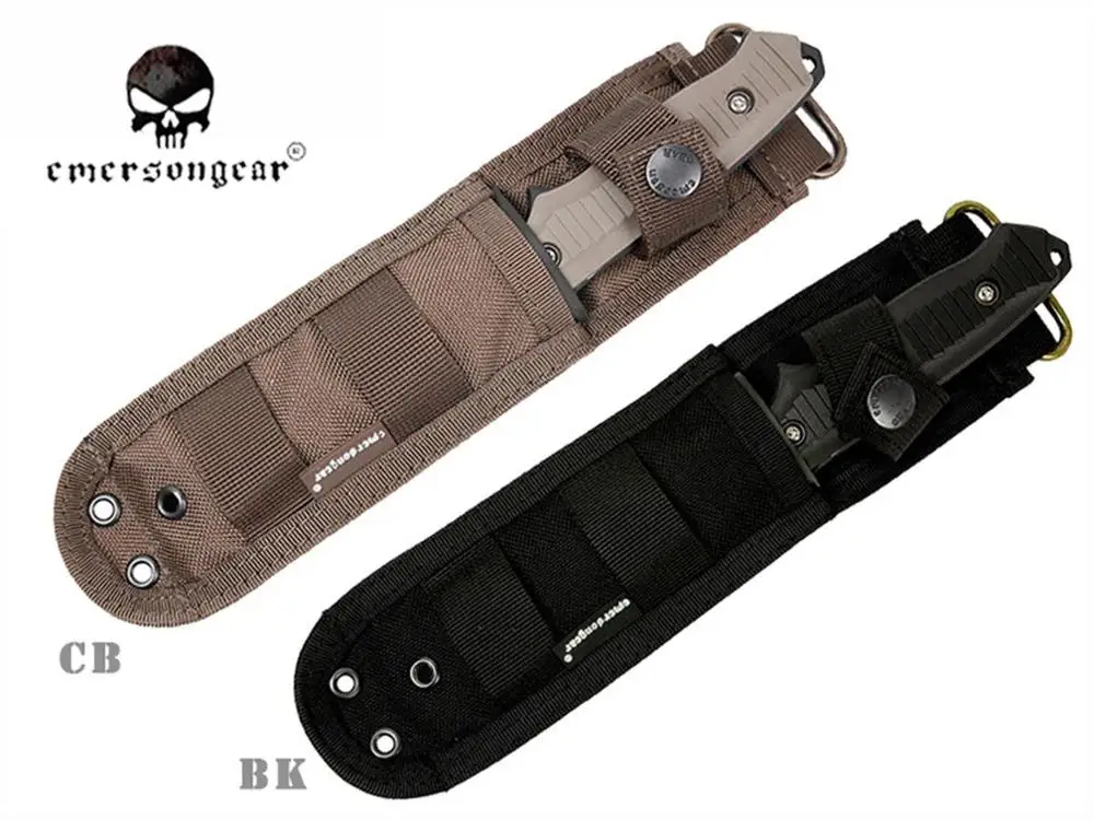 Emersongear-cuchillo recto táctico con cubierta de tela, colección de modelos de plástico, caza, Camping, senderismo, nailon EM3330