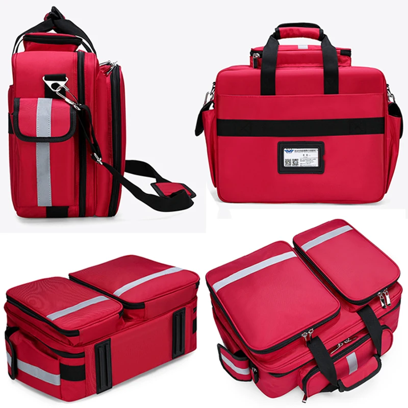 Bolsa médica de primeros auxilios, bolso de nailon portátil con múltiples bolsillos para emergencias, rescate médico, seguridad al aire libre, viaje familiar - imagen 5
