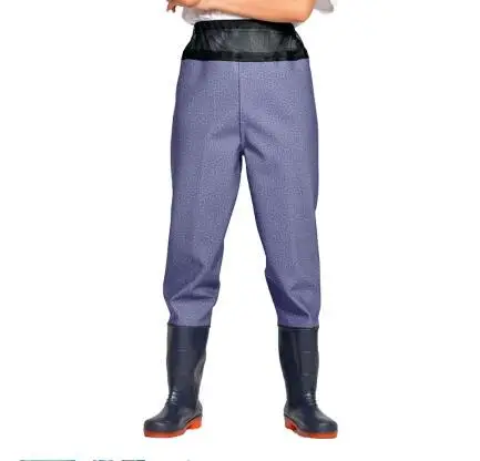 Zapatos de cintura elástica para la lluvia, pantalones impermeables transpirables para pesca, vadear, cazar, de goma gruesa, con tenedor de piel, largos - imagen 4
