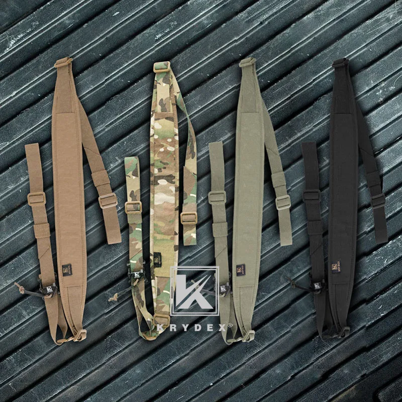 KRYDEX-correa táctica para pistola Airsoft de caza, 1 o 2 puntos, 2,25 ", acolchado extraíble, ajuste rápido - imagen 4