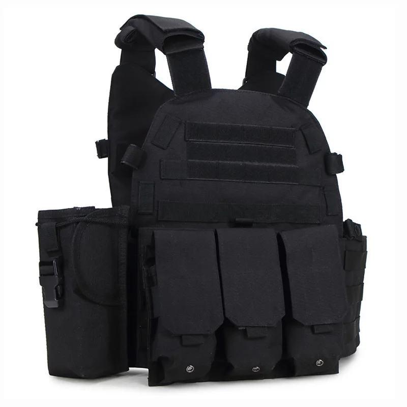 Chaleco táctico de nailon 6094 para exteriores, chaleco de combate Molle CS de camuflaje, equipo de protección para caza y tiro con pistola de aire - imagen 3