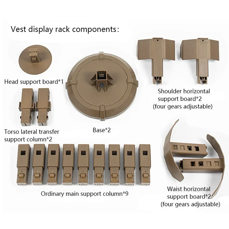 Soporte de exhibición de combinación de equipo táctico, adecuado para casco, chaleco, sello de cintura, ajustable y extraíble - imagen 4