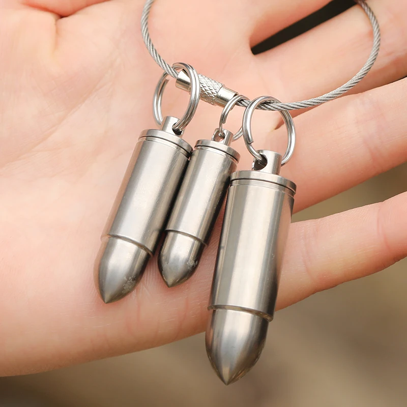 Outdoor Pure Titanium Portable Waterproof Sealed Warehouse Camping Moisture-proof Small Medicine Box Storage Tank - imagen 4