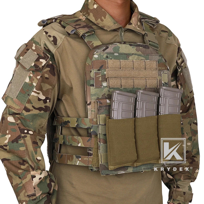 KRYDEX-funda para cargador de Rifle, accesorio táctico de alta velocidad, Triple apertura superior 5,56, de dibujo rápido, MOLLE / PALS - imagen 3