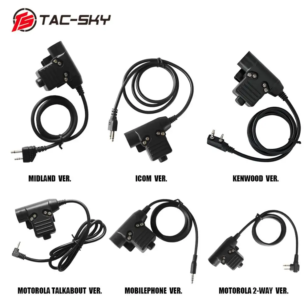 TAC -SKY caza táctica PTT U94 PTT es adecuado para reducción de ruido táctica Walkie Talkie auriculares militares U94 Ptt - imagen 3