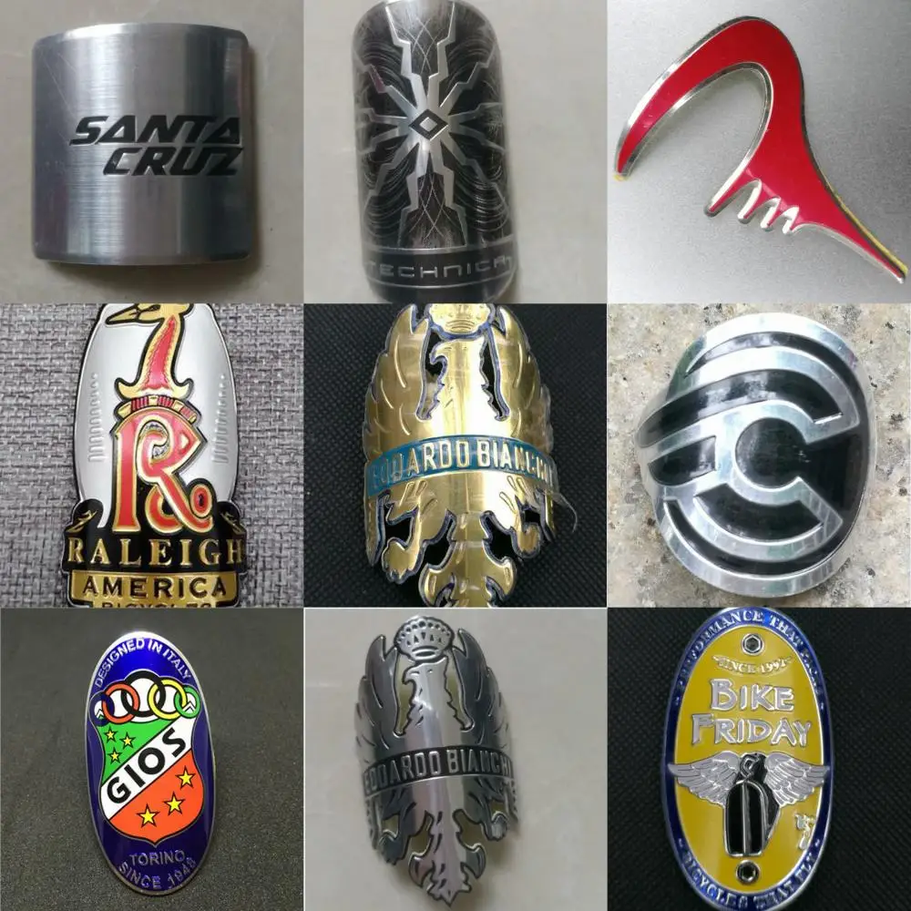 BMX-Marco de bicicleta de ciclismo, calcomanías con insignia, tubo de engranaje fijo, cabeza de aleación